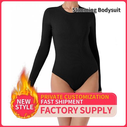 Women's Fashion Simple Solid Color Bodysuit