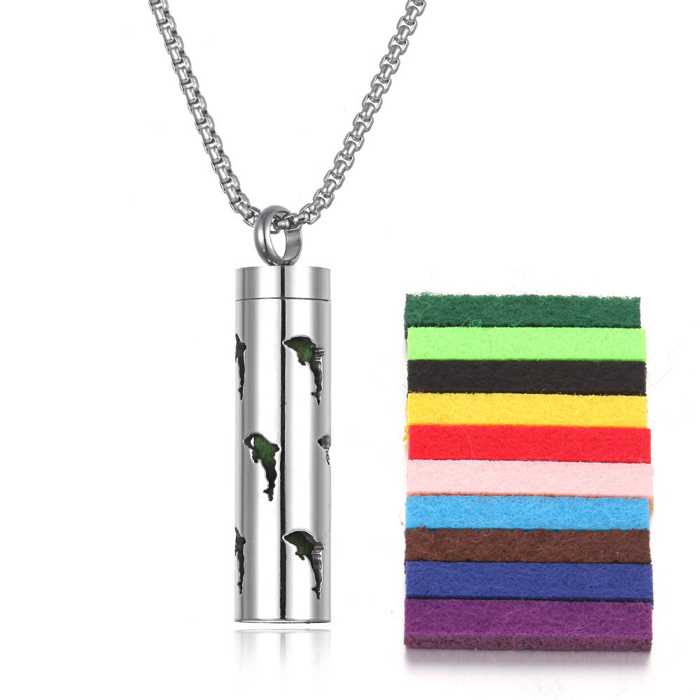 Aromatherapy Pendant Perfume Bottle Essential Oil Titanium Steel