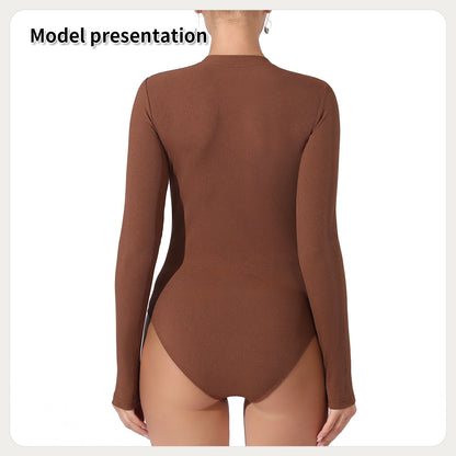 Women's Fashion Simple Solid Color Bodysuit